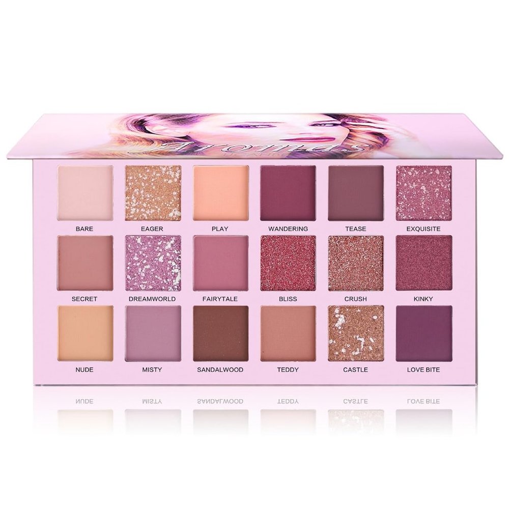 18 Colors Aromas Long Lasting Reflective Shimmer Matte Glitter Nude Eyeshadow